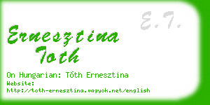 ernesztina toth business card